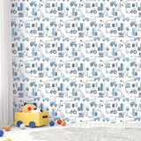 Galerie Construction Blue Wallpaper
