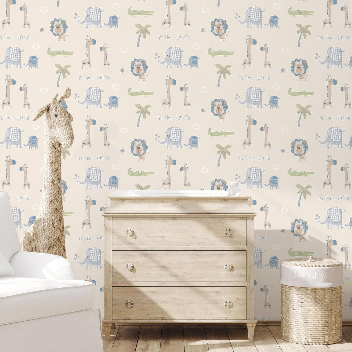 Galerie Jungle Friends Beige Wallpaper