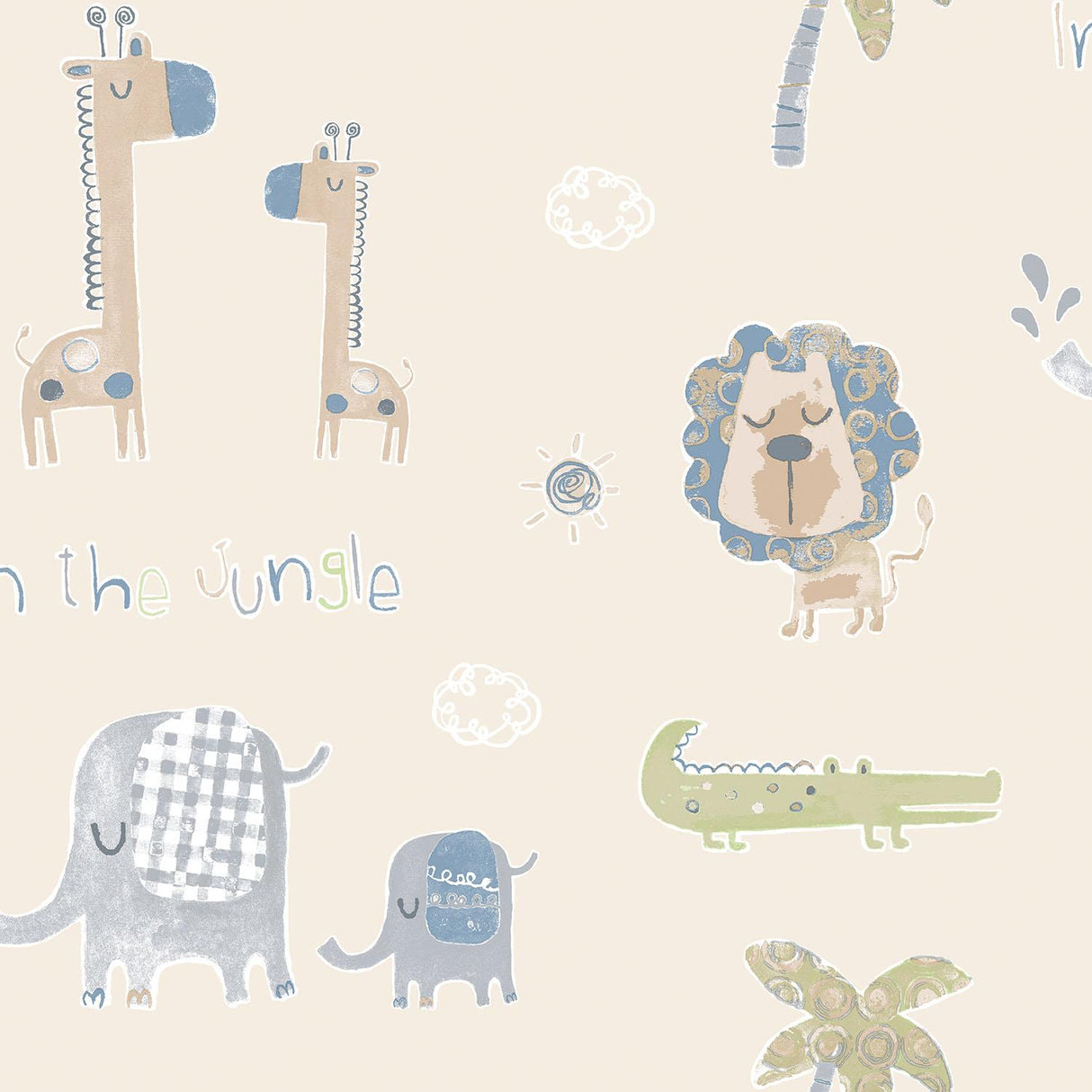 Galerie Jungle Friends Beige Wallpaper