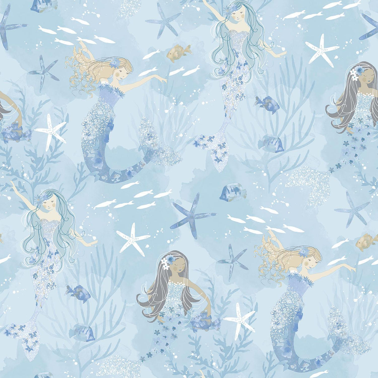 Galerie Mermaids Blue Wallpaper
