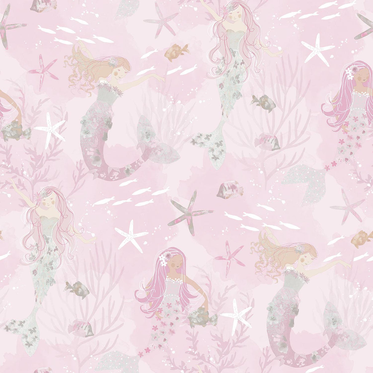 Galerie Mermaids Pink Wallpaper