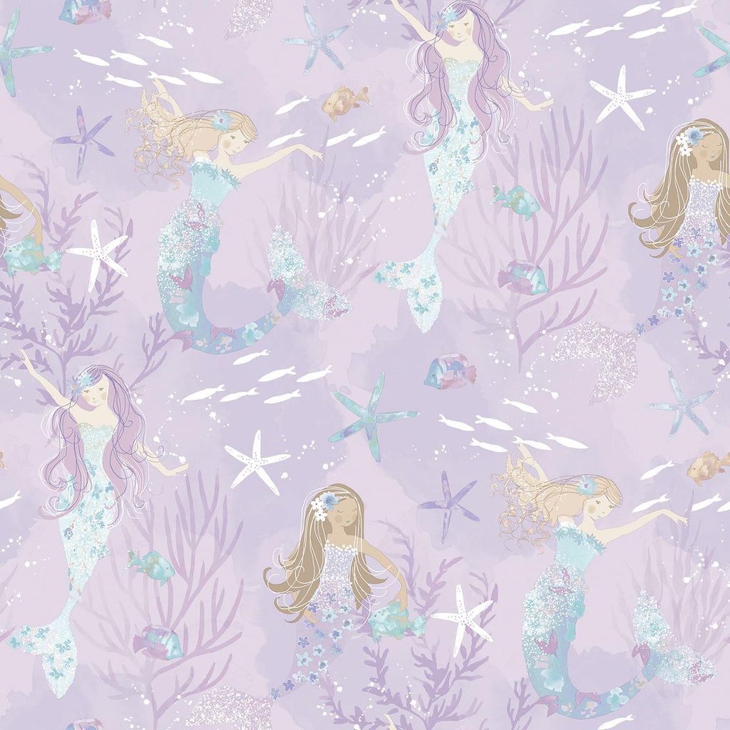 Galerie Mermaids Purple Lilac Wallpaper