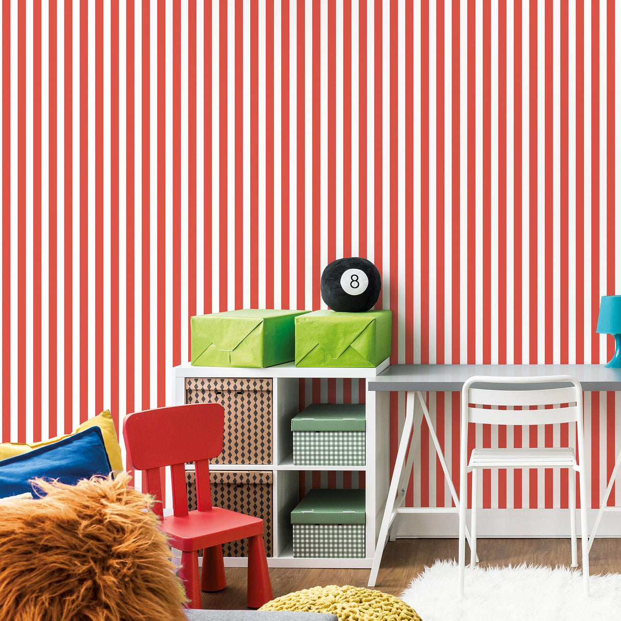 Galerie Regency Stripe Red Wallpaper