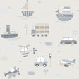 Galerie Transportation Silver Grey Wallpaper