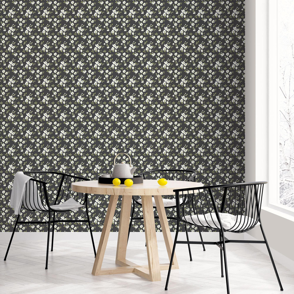 Galerie Anenome Mini Black Wallpaper