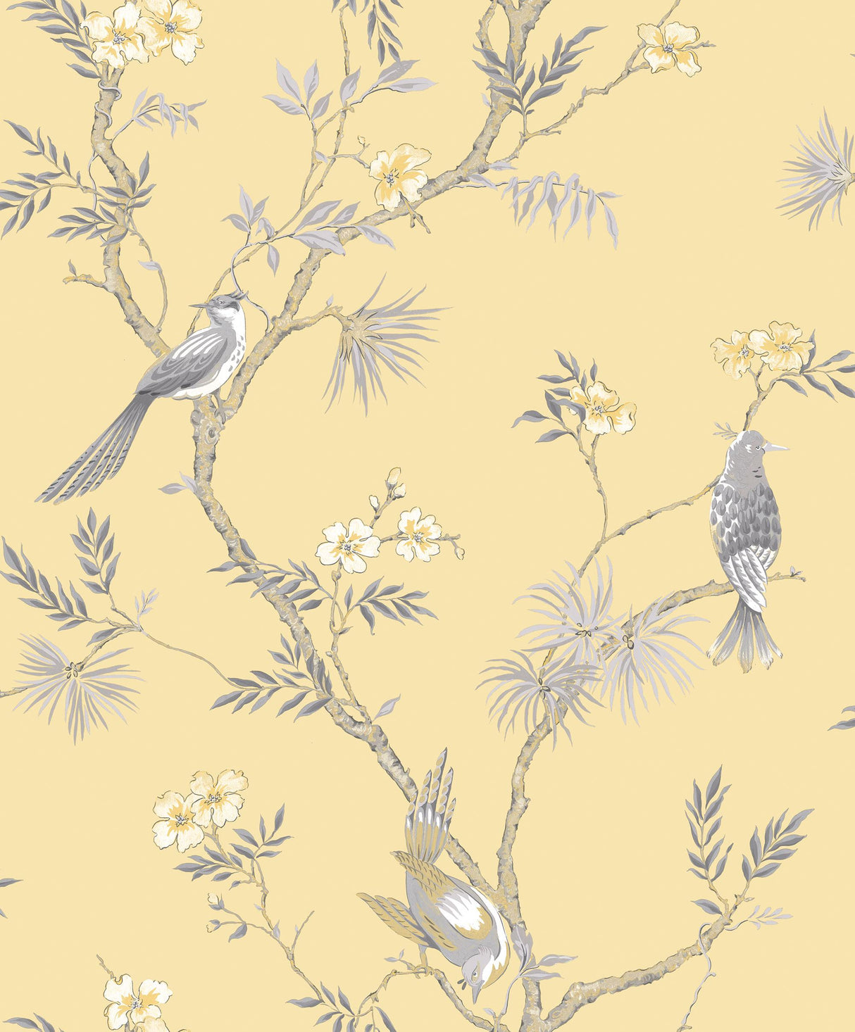Galerie Classic Bird Trail Yellow Wallpaper