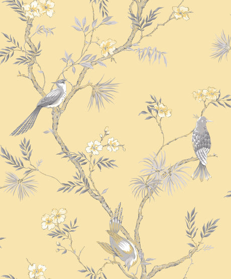 Galerie Classic Bird Trail Yellow Wallpaper
