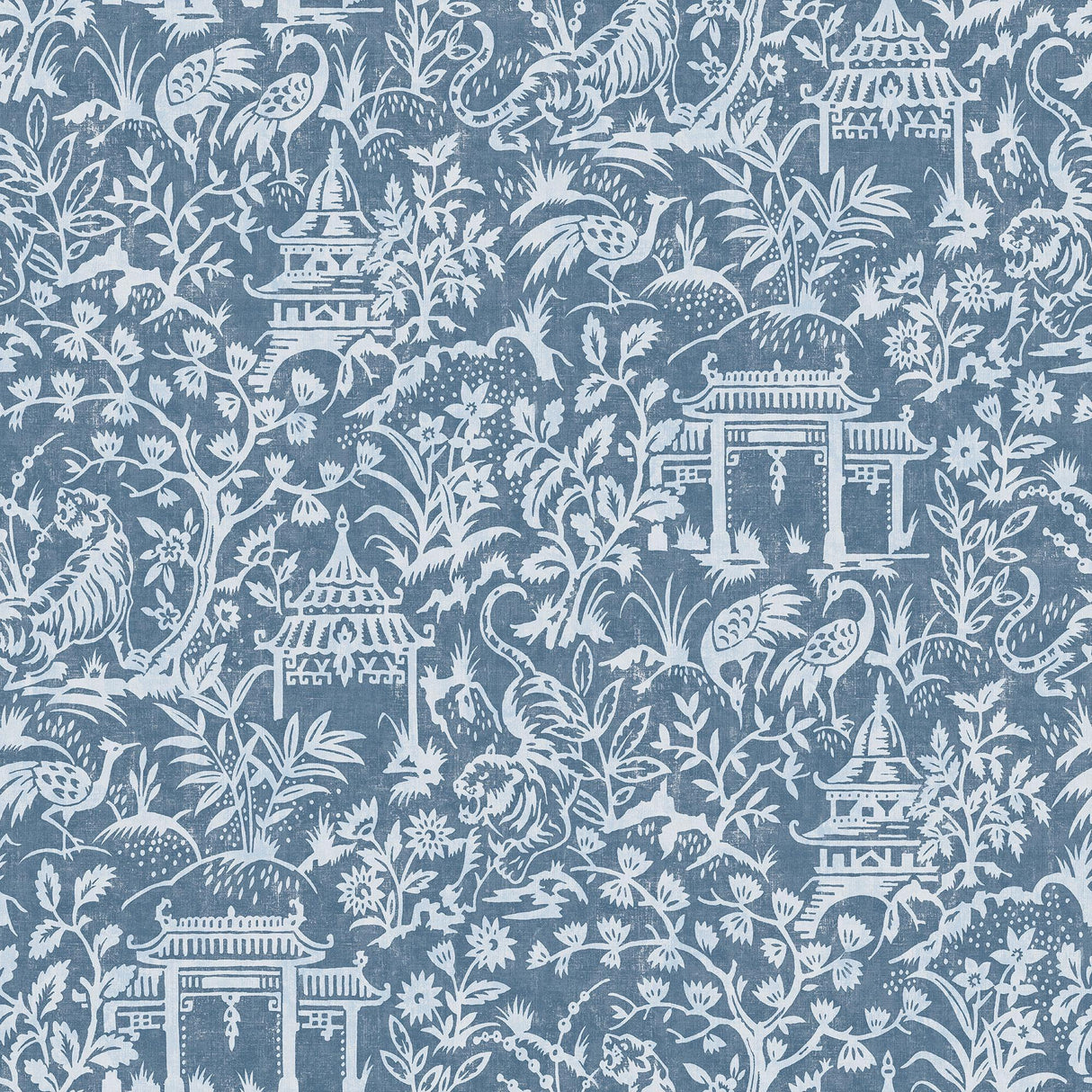 Galerie Garden Toile Blue Wallpaper