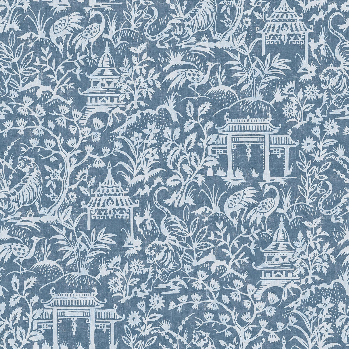 Galerie Garden Toile Blue Wallpaper