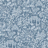 Galerie Garden Toile Blue Wallpaper