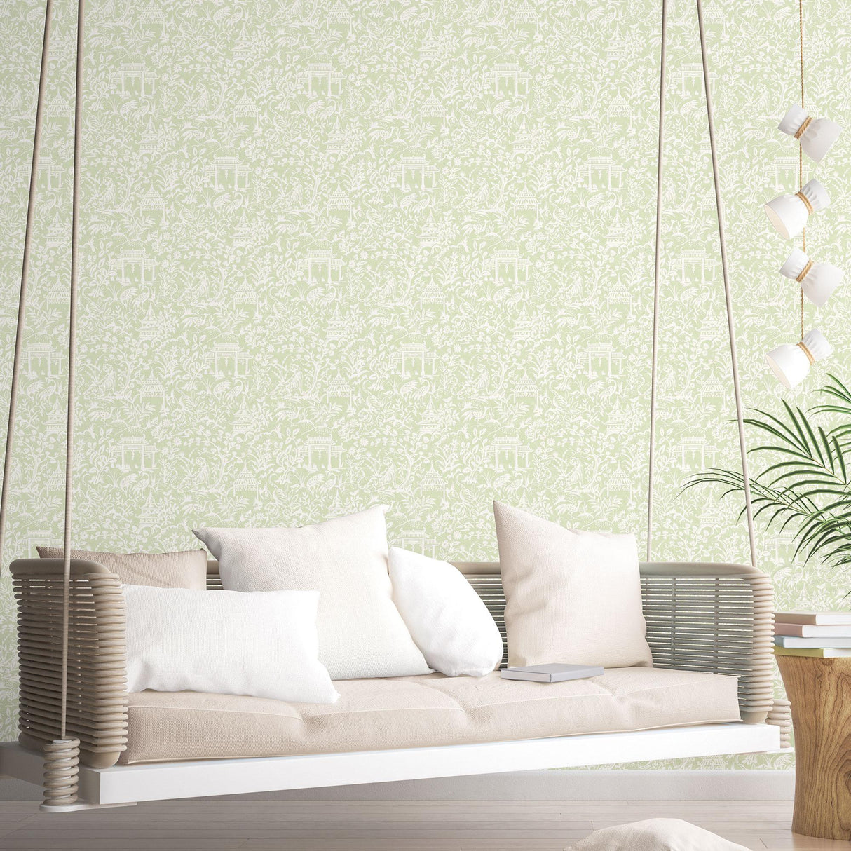 Galerie Garden Toile Green Wallpaper