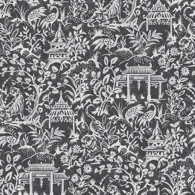 Galerie Garden Toile Black Wallpaper