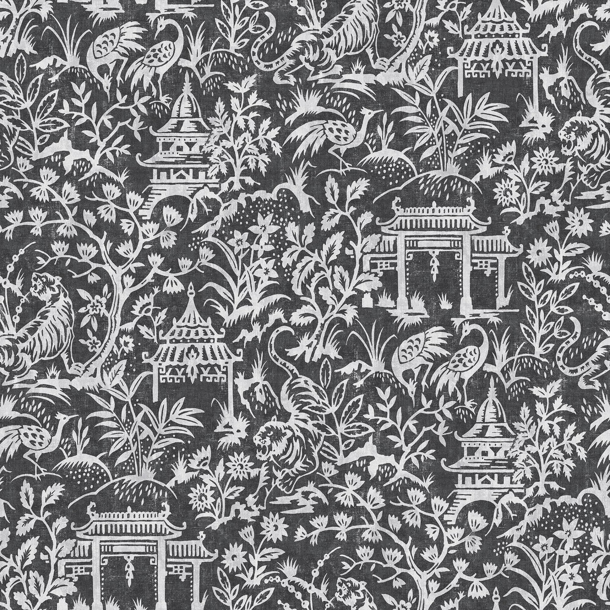 Galerie Garden Toile Black Wallpaper