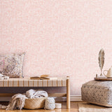 Galerie Garden Toile Pink Wallpaper