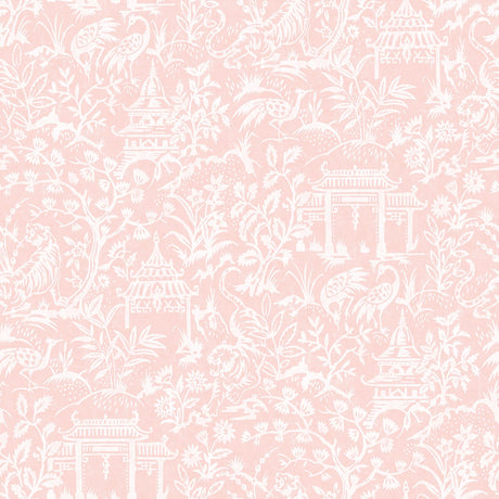 Galerie Garden Toile Pink Wallpaper