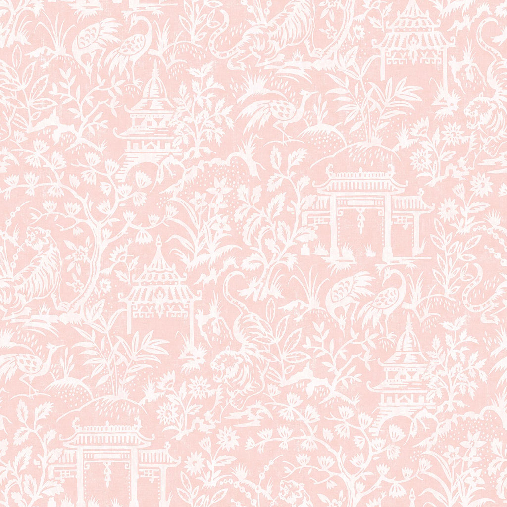Galerie Garden Toile Pink Wallpaper