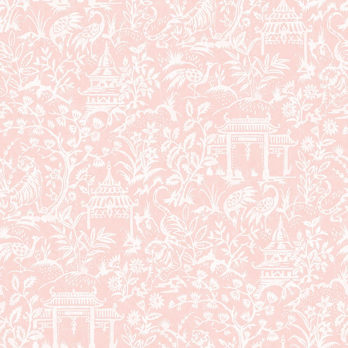Galerie Garden Toile Pink Wallpaper