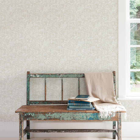 Galerie Garden Toile Beige Wallpaper
