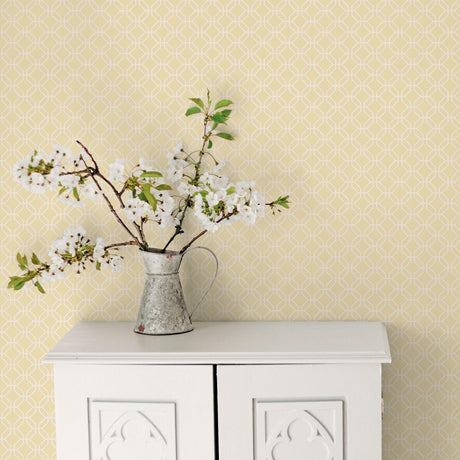 Galerie Trellis Negative Yellow Wallpaper