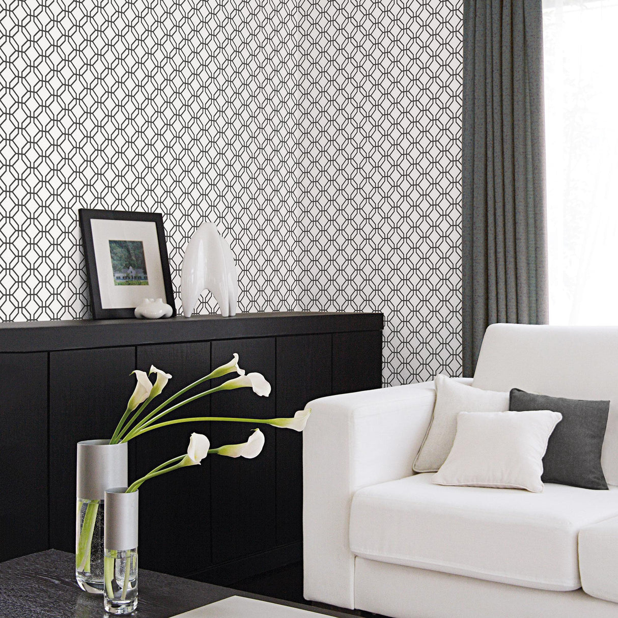 Galerie Trellis Positive Black Wallpaper