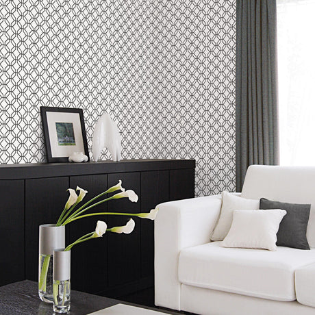 Galerie Trellis Positive Black Wallpaper