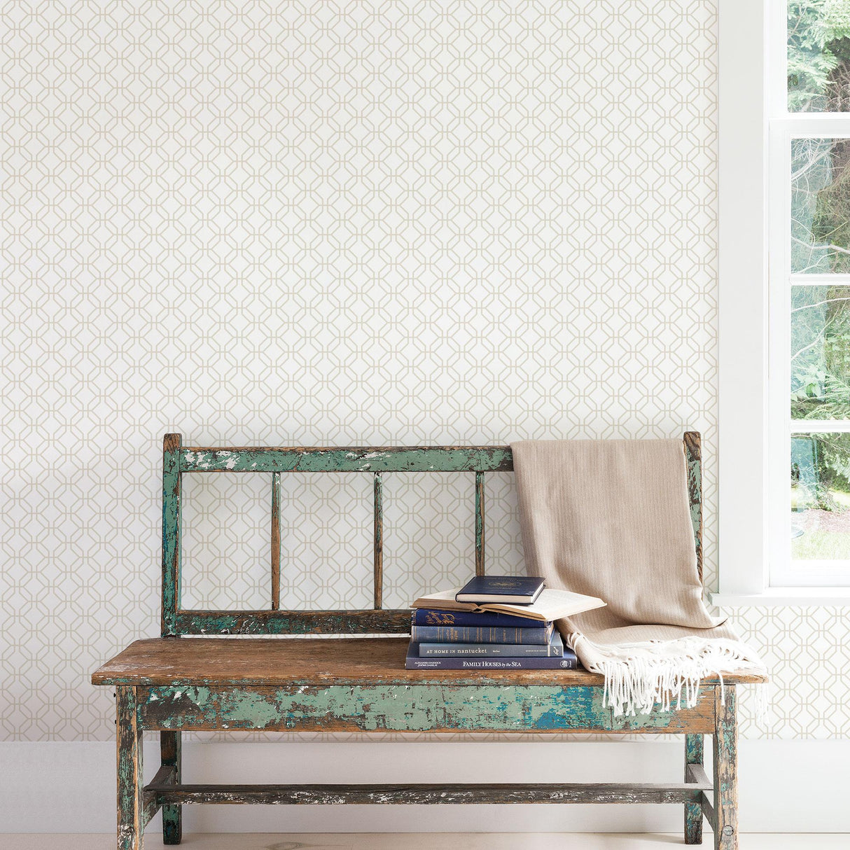 Galerie Trellis Positive Beige Wallpaper