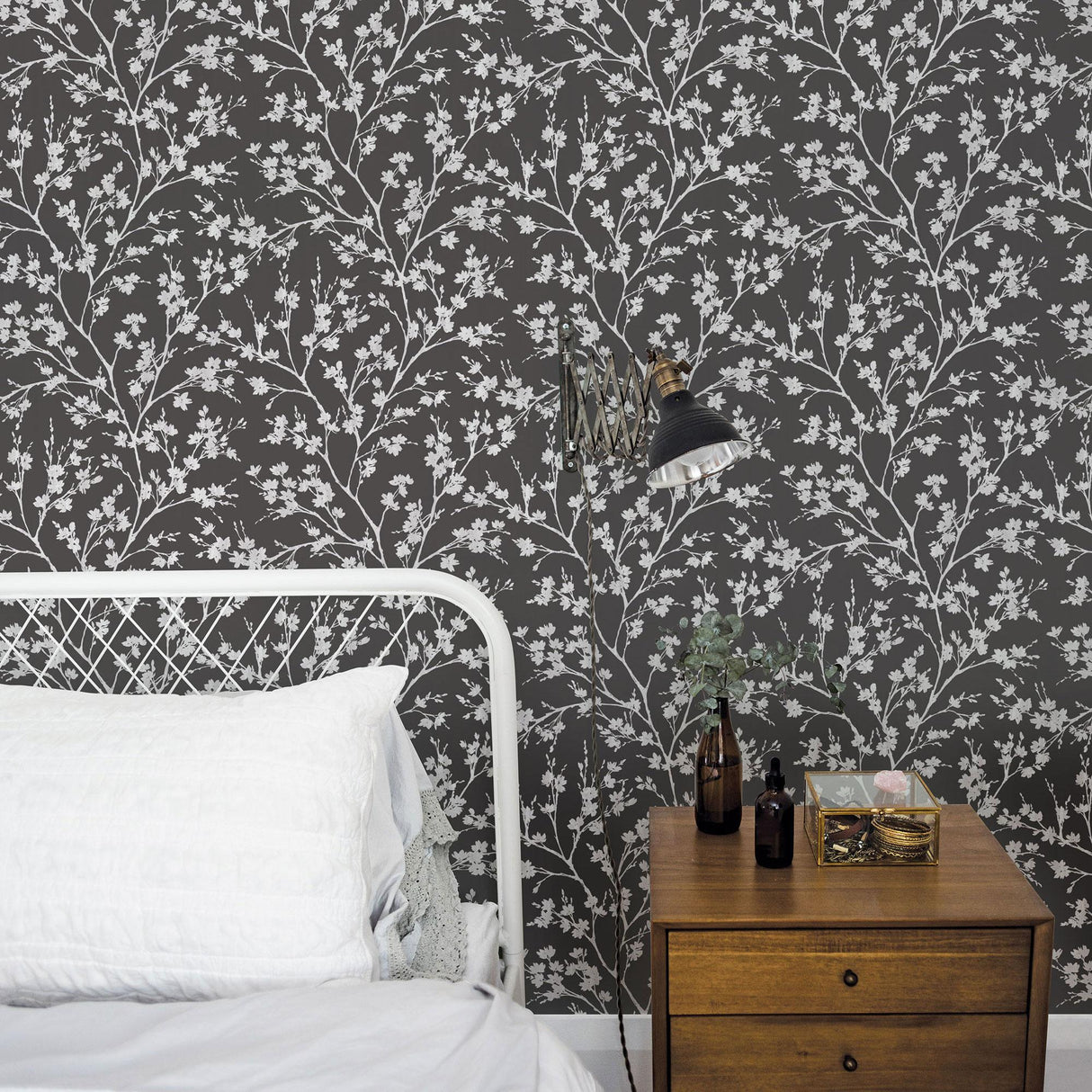 Galerie Wispy Branches Black Wallpaper