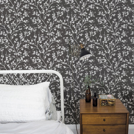 Galerie Wispy Branches Black Wallpaper