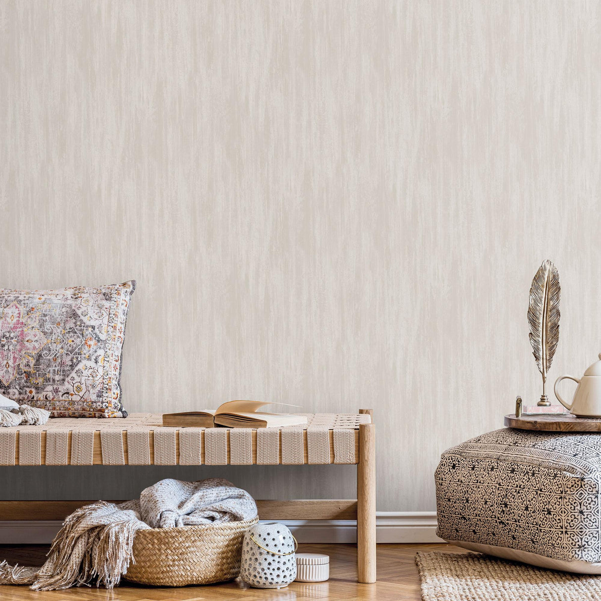 Galerie Wispy Texture Beige Wallpaper