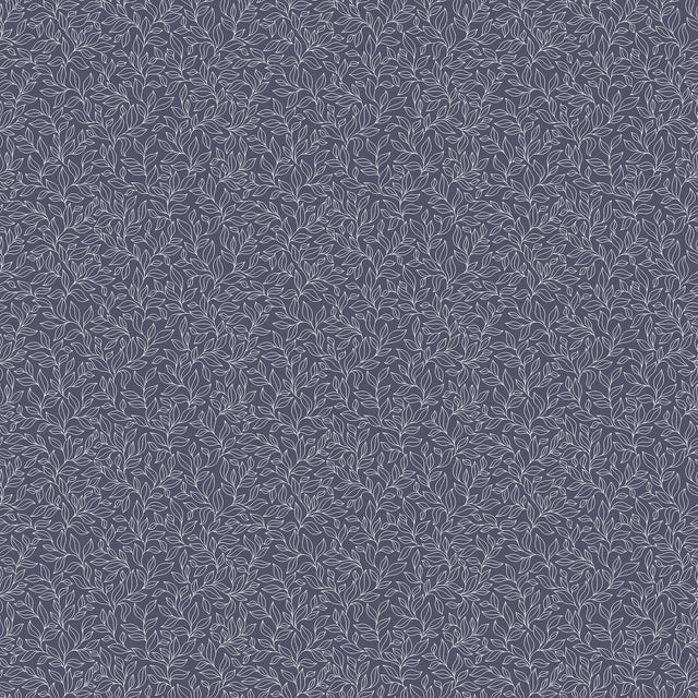 Galerie Stencil Leaf Blue Wallpaper