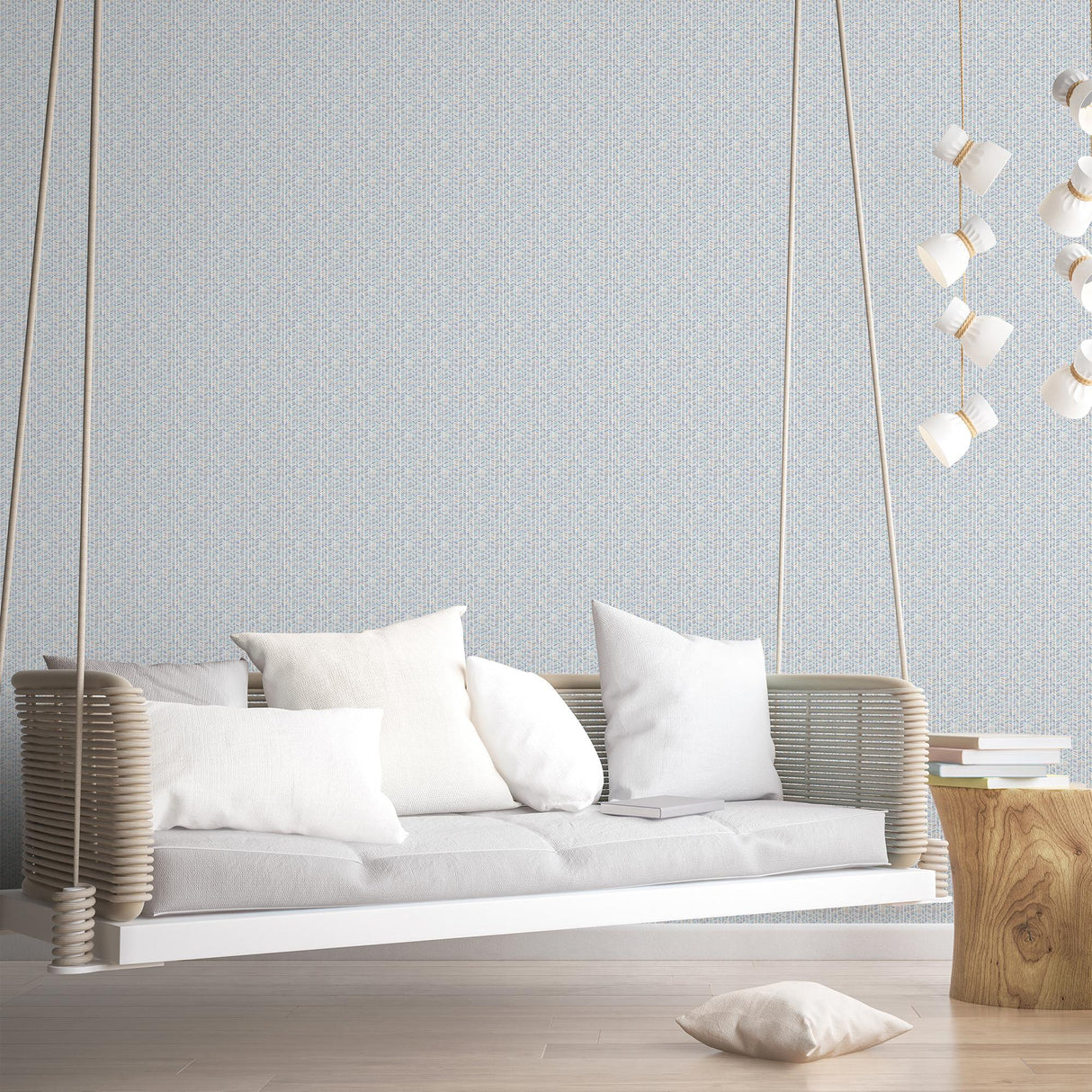 Galerie Stained Glass Stripe Blue Wallpaper