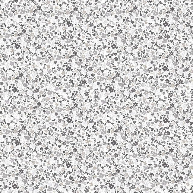 Galerie Mini Mod Floral Silver Grey Wallpaper