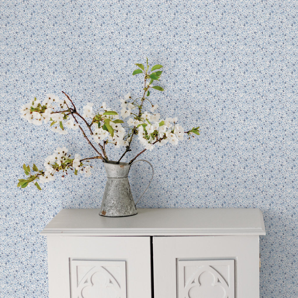 Galerie Mini Mod Floral Blue Wallpaper
