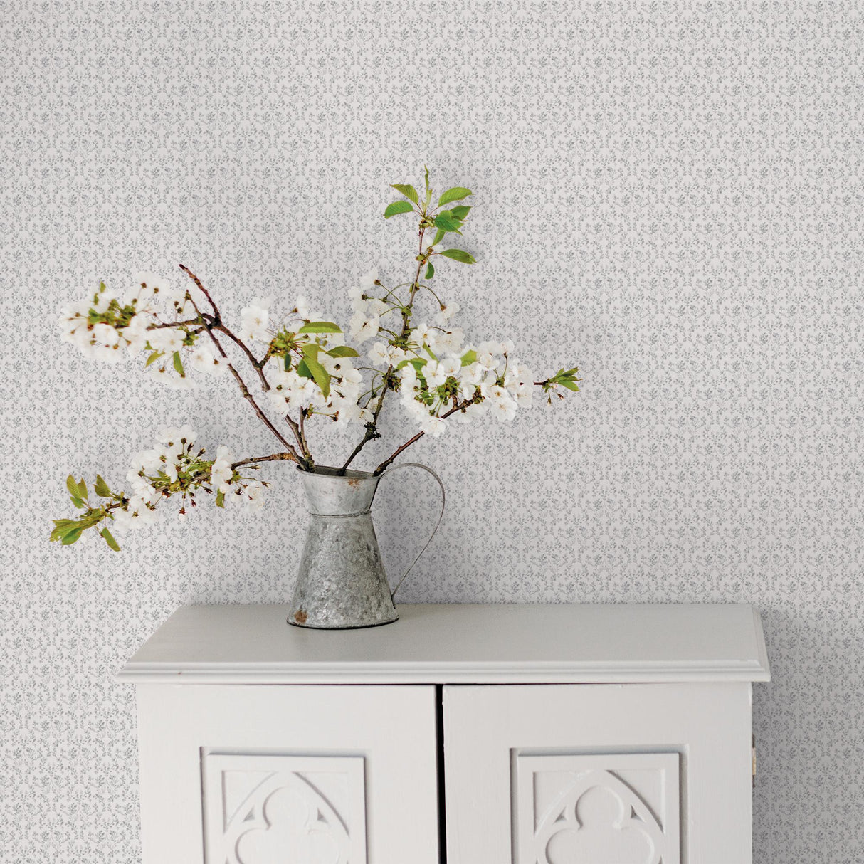 Galerie Ogee Floral Silver Grey Wallpaper