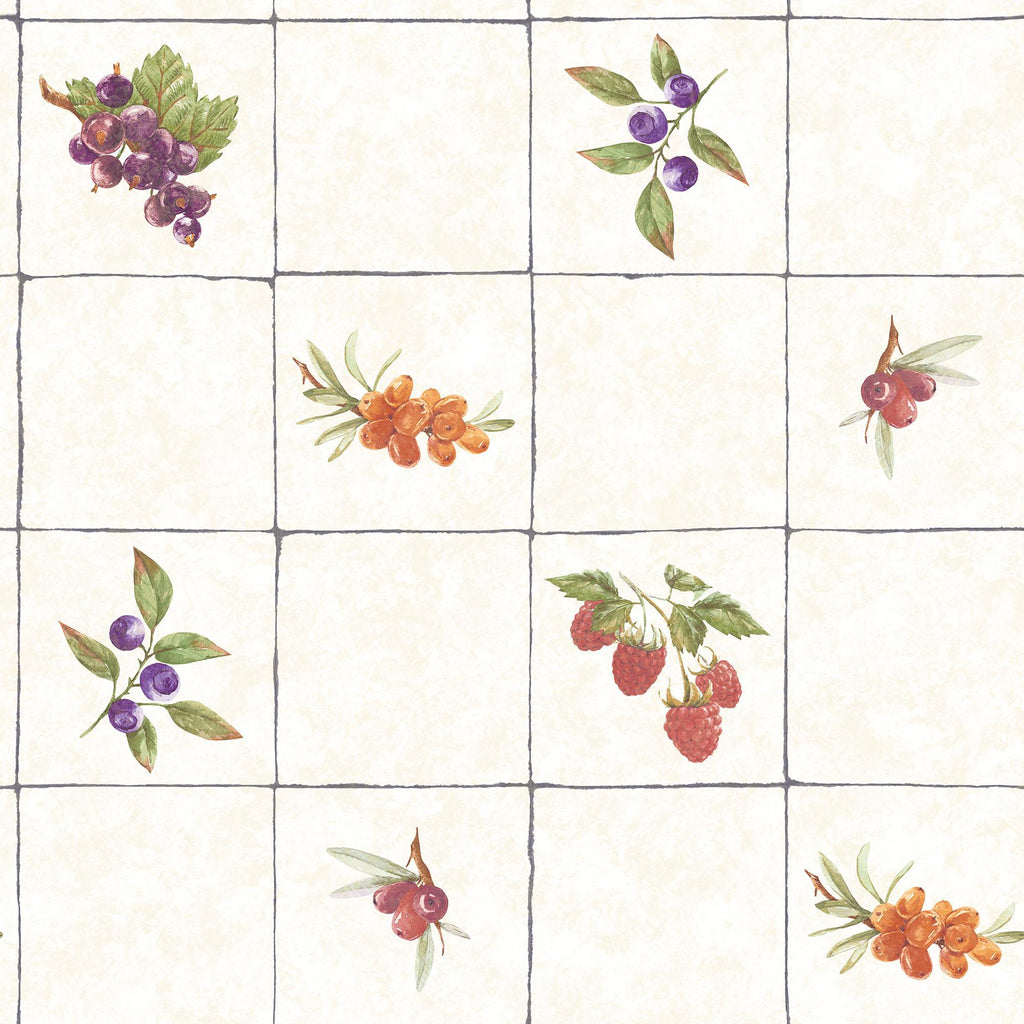 Galerie Fruit Tile Cream Wallpaper