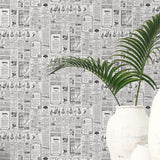 Galerie Newspaper Black Wallpaper