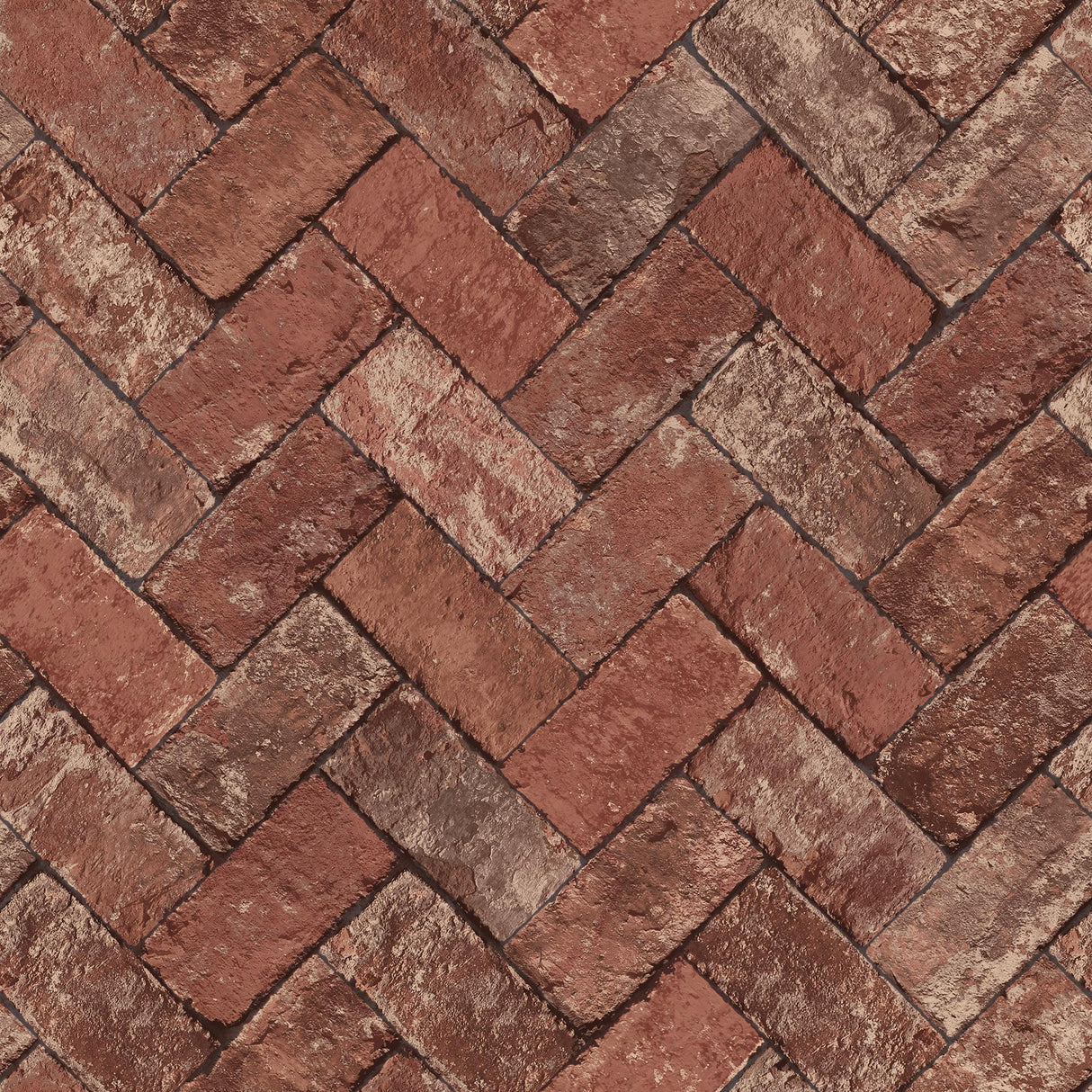 Galerie Herringbone Brick Red Wallpaper