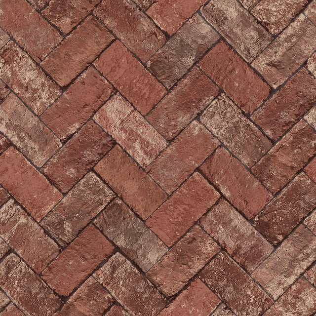 Galerie Herringbone Brick Red Wallpaper