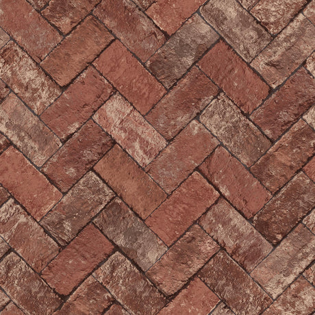Galerie Herringbone Brick Red Wallpaper