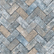 Galerie Herringbone Brick Blue Wallpaper