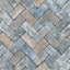 Galerie Herringbone Brick Blue Wallpaper