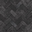 Galerie Herringbone Brick Black Wallpaper