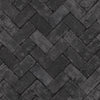 Galerie Herringbone Brick Black Wallpaper