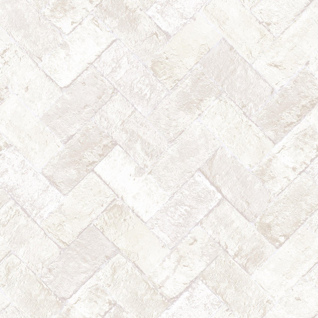 Galerie Herringbone Brick Beige Wallpaper