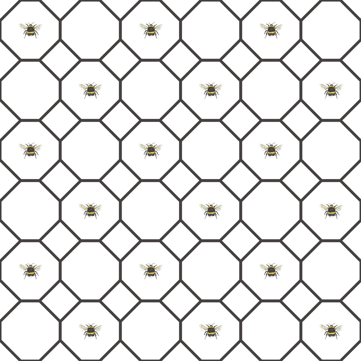 Galerie Bee Hive With Bees White Wallpaper