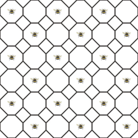 Galerie Bee Hive With Bees White Wallpaper