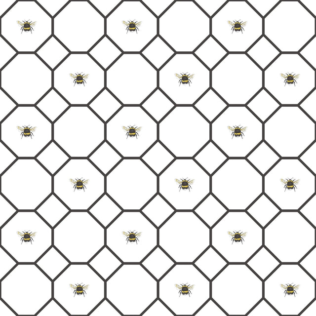 Galerie Bee Hive With Bees White Wallpaper