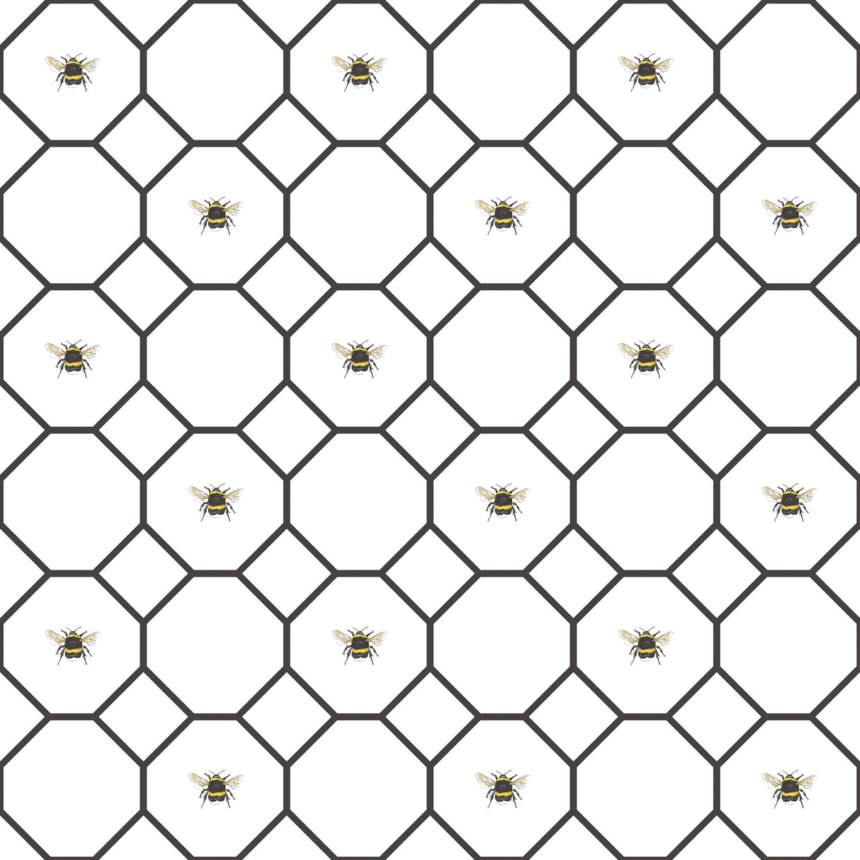 Galerie Bee Hive With Bees White Wallpaper