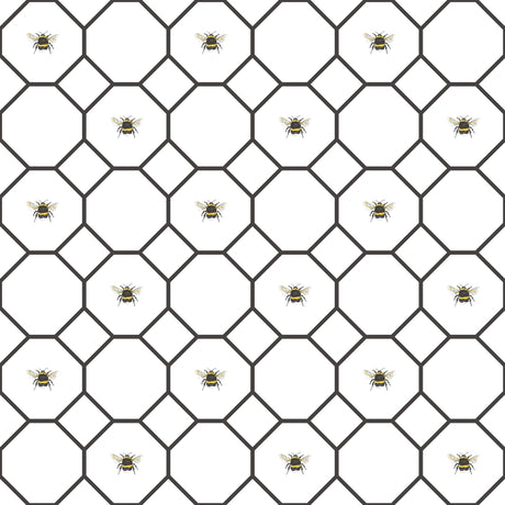 Galerie Bee Hive With Bees White Wallpaper