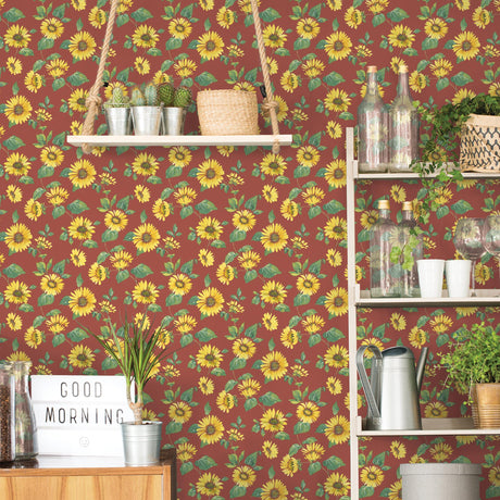 Galerie Sunflower Trail Red Wallpaper